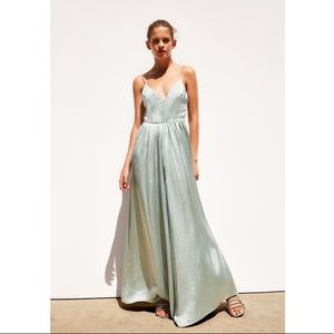 Zara Limited edition long satin jumpsuit